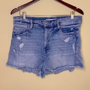 Eunina Medium Wash Kara Distressed Women’s Cutoff Denim Shorts Size Large